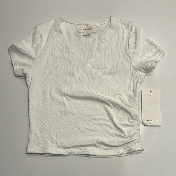 O'Neill Girl’s White Wrap Top - Picture 1 of 5